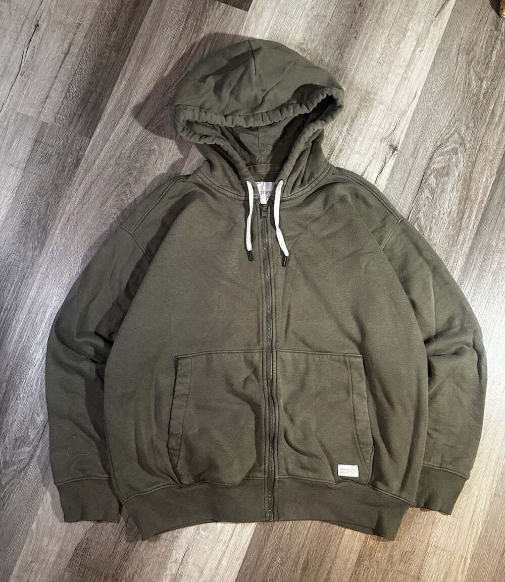 Hollister Olive Green Full Zip Hoodie Size Medium